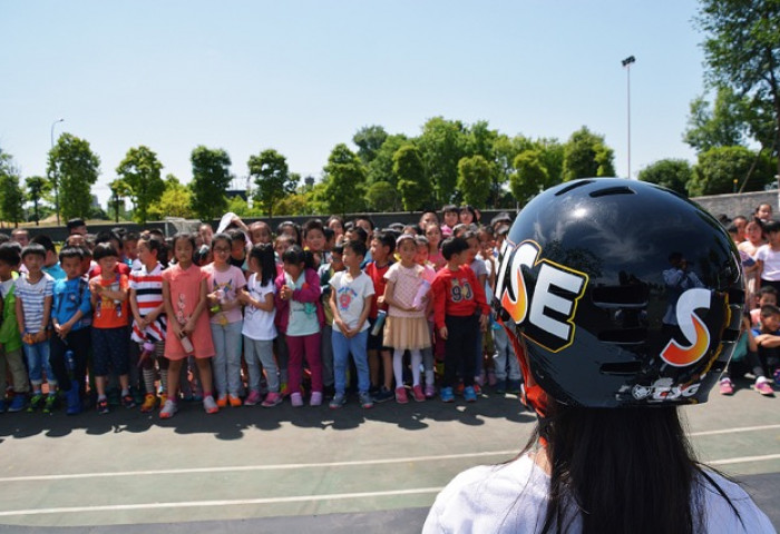 Une mini rampe dans l’école primaire "Montpellier" à Chengdu